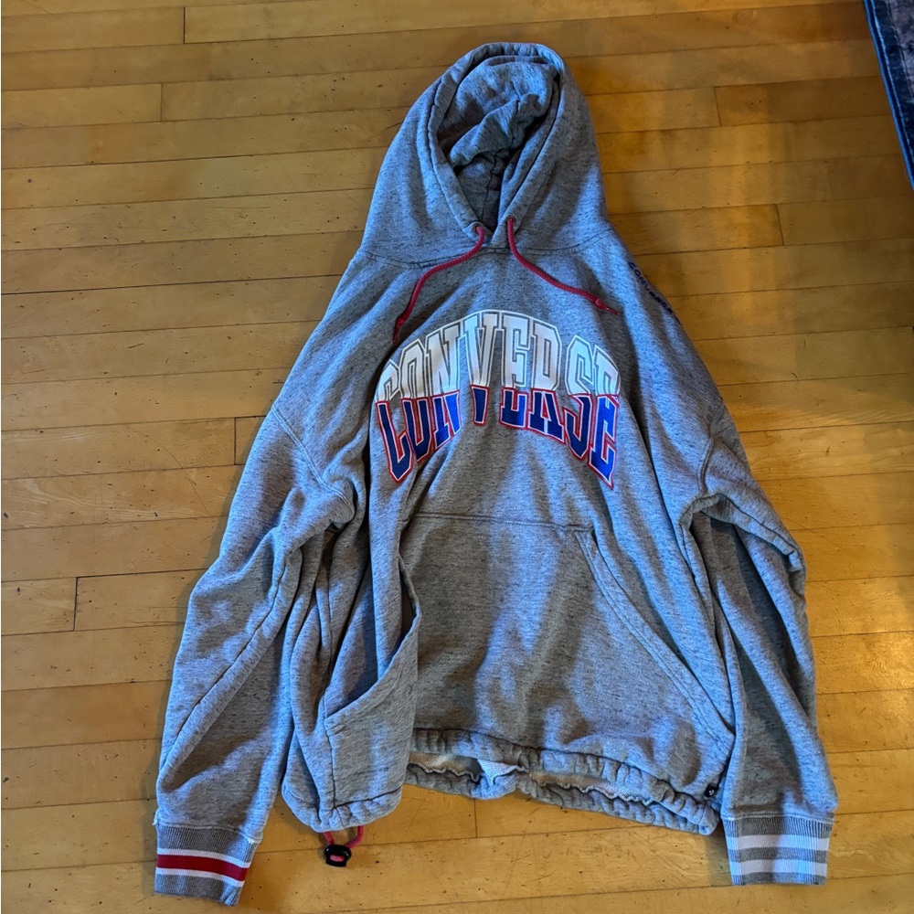 Converse Gray Hoodie with Multicolor Logo